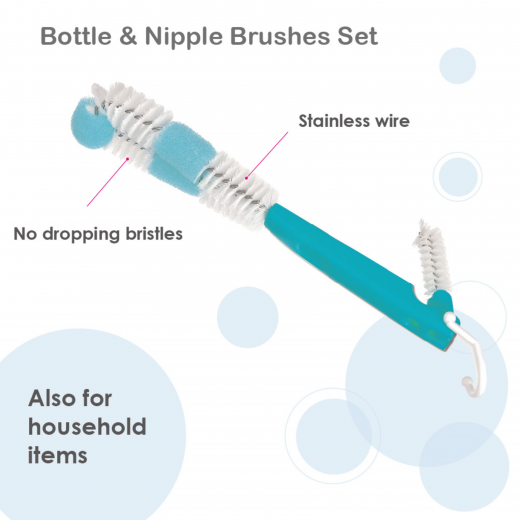 Farlin Bottle And Nipple Brush, Blue