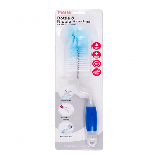 Farlin, Bottle and Nipple Brushes, Blue