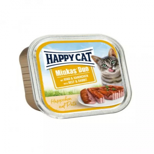 Happy Cat Wet Duo Beef & Rabt 100G