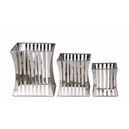 Vague Stainless Steel Square Riser Set India, 3 Pieces