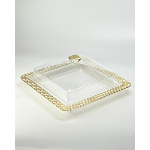 Vague Acrylic Dessert Serving Set Square with S