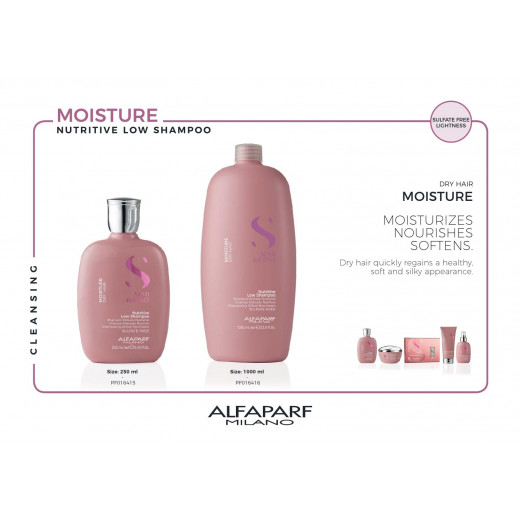 Alfaparf Milano Semi di Lino Moisture Nutritive Conditioner Set for Dry Hair - Sulfate Free Moisturizing Conditioner - Adds Shine and Softness 250 ml