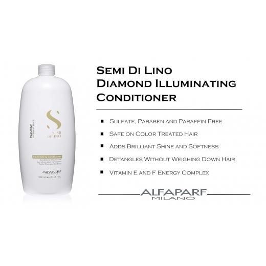 Alfaparf Milano Semi Di Lino Diamond Shine Illuminating Hair Conditioner - Sulfate Free - For Normal Hair - Paraben and Paraffin Free 1000 ml