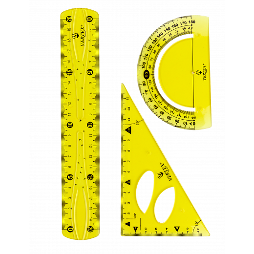 طقم هندسي شفاف مرن 20 سم