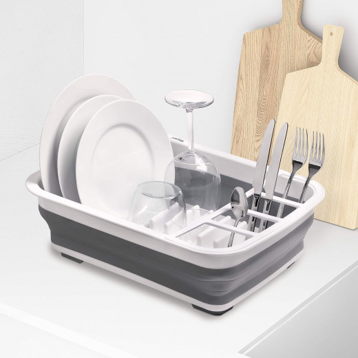 Rayen 2301.01 Folding Dish Drainer Light Grey and Dark Grey Folded Dimensions: 37.5 x 29.2 x 5 cm