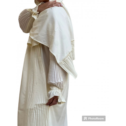 One piece offwhite prayer clothes with shawl