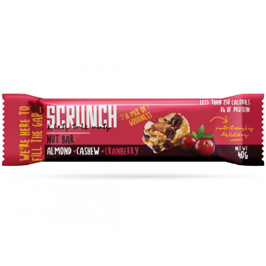 Scrunch Almond , Cashew And Cranberry Bar