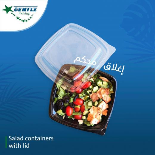 Food Storage Container With Separate Lid 1000ML - Black - 50 Pieces