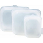 Breathe Reusable White Silicone Bags, 2000 ML, BPA free, FDA Approved