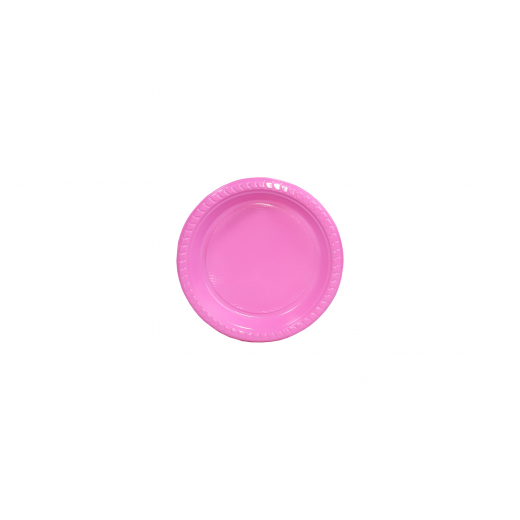 RZ Plastic Plates Round Pink 17 cm - 10 PCS