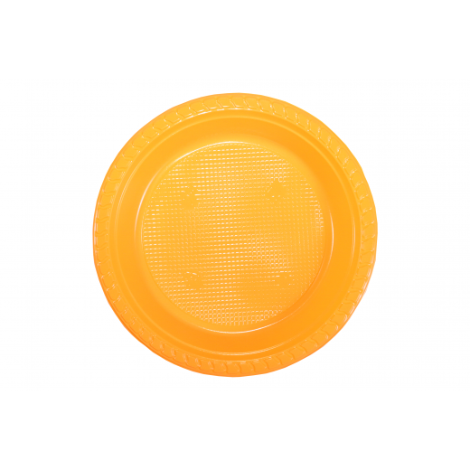 Plastic Plates Round Orange 22 cm - 10 PCS