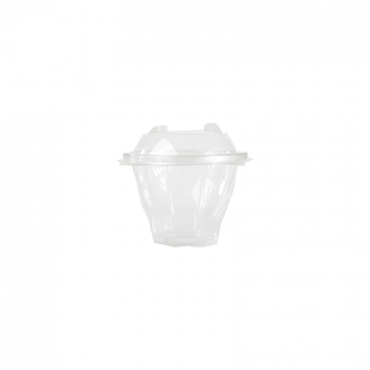 RZ Plastic Containers Round Clear Hinged - 370 cc - 150 PCS