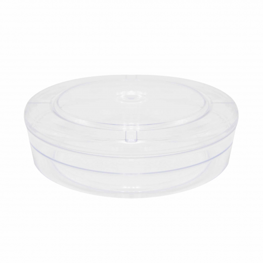 Crystal Round Plastic Containers Clear 500 g High with Lid